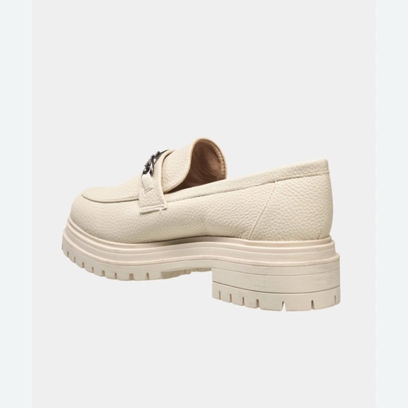 French Connection Cream Loafers beige vegan leather new - Picture 4 of 8